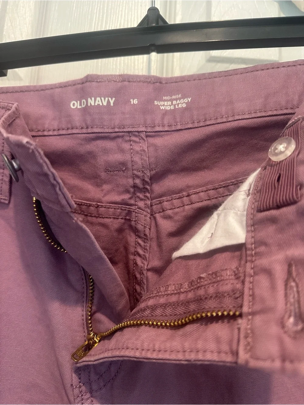 Old Navy Mid-Rise Super Baggy Wide Leg  Kids Pants purple Basil Size 16